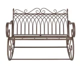 [en.casa] Gartenbank, Greenough 85x113x95cm im Landhausstil Edelrost-Braun