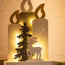 FHS LED-Silhouette Kerzen warmweiß