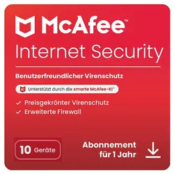 McAfee Internet Security | Jahreslizenz | Sicherheit für 10 Geräte