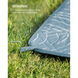 Songmics Picknickdecke hellblau 200 x 200 cm