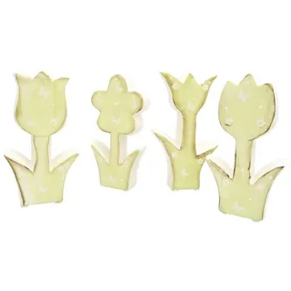 Hti-Living Frühlingsblumen 4 er Set aus Keramik 15 cm