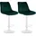CLP Barhocker Toni 2er Set drehbar höhenverstellbar 40 x 40 x 75 cm grün/weiß