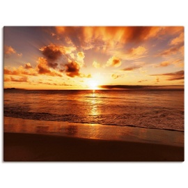 Artland Wandbild »Schöner Sonnenuntergang Strand«, Gewässer, (1 St.), als Leinwandbild, Poster, Wandaufkleber in verschied. Größen, orange