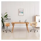 vidaXL Esszimmerstühle 2 Stk. Drehbar Creme Kunstleder