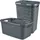 Curver Style Wäschebox (60L) + Wäschekorb und Set, Kunststoff, anthrazit, 60 L + 1 x 45 L