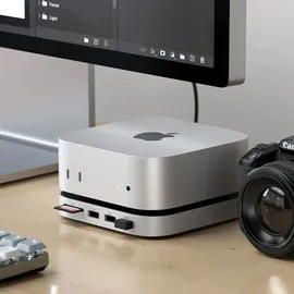 Satechi Stand Hub Mac Mini M4 SSD Enclosure Silber