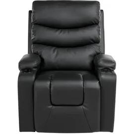 Beliani Elektrischer Fernsehsessel Kunstleder 79 x 105 x 91 cm Schwarz mit Fernbedienung