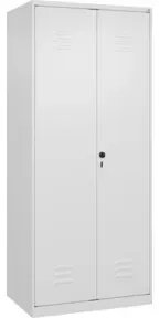 C+P Wäsche-/Garderobenspind Classic PLUS, 2 Abteile, 1850x800x500mm, 9016/9016 Verschluss Sicherheits-Drehriegel Front RAL 9016 Verkehrsweiß