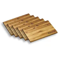 KESPER Brotzeitbrett 32 x 21 cm Akazie 5er Set extra groß mit Einbrand Brotzeit Essbrett Schneidbrett Frühstücksbrettchen