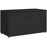 vidaXL Gartenschrank Schwarz 110x55x60,5 cm Poly Rattan