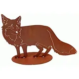 itsisa Dekofigur Fuchs auf Standplatte im Rost Design, Rostfigur, Gartendeko, Metalldeko