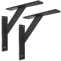 stado STADO® | Wandkonsole | Metall | Schwarz 240x240mm 2 Stück | Rechteckig | Regalträger Wandhalterung | Rechteckhalter | Konsole | Waschtisch