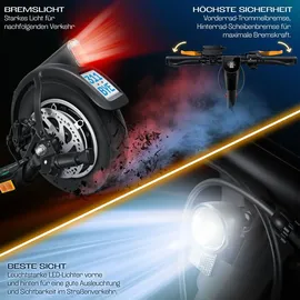 Kesser KESSER® E-Scooter mit Straßenzulassung 40km Reichweite Faltbarer Elektro 36V / 10 Ah Batterie Roller Belastung bis 120kg 450W Motor 10" Reifen LCD-Display und universelle Smartphonehalterung