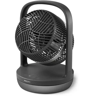Philips Tischventilator Serie 3000, stark & superleise mit SilentWings-Technologie mit 23 dB, leicht zu tragen, Neigung 180°, Timer, schwarz (CX3050/01)