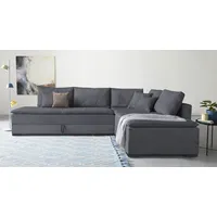 Ecksofa INOSIGN "Night & Day L-Form mit Dauer-Schlaffunktion, Cord-Bezug", grau (anthrazit), B:321cm T:218cm, 100% Polyester, Sofas, Ecksofa, inklusive Bettfunktion und Bettkasten, Topseller