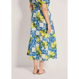 Madeleine Faltenrock Damen Zitronen-Design Blau 40