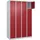 C+P Schließfachschrank Stahl 120x50x185 cm grau/rot 20 Fächer abschließbar