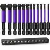 Hakkin Sechskant Bit Set Lang12 Stück 65 mm Kugelkopf Schraubendreher Bit 1/4" S2 Bitsatz für Akkuschrauber Innensechskant Schraubendreher Langer Bits Set Ball End Hex 2/2,5/3/4/5/6/8/10/12 mm