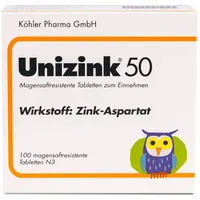 Köhler Pharma GmbH Unizink 50 magensaftresistente Tabletten 10X100 St.