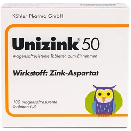 Köhler Pharma GmbH Unizink 50 magensaftresistente Tabletten 10X100 St.