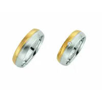 Partnerring ADELIA ́S "Damen Edelstahl Freundschaftsring" Gr. 52, silber, Fingerringe, Damen, 52, Edelstahl, Edelstahlschmuck für Damen