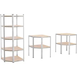 Tronitechnik Schwerlastregal Holz/Metall 40 x 40 x 70 x 70 x 180 cm silber