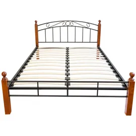 Homestyle4u Metallbett 140 x 200 Braun