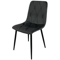 Hti-Living Esszimmerstuhl Mesa Eco Samt Grau 4-Fußstuhl Velvet HTI-Living