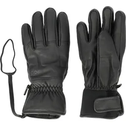 Skihandschuhe SOS "Stoneham", Damen, Gr. 7, schwarz (schwarz, grau), 100% Leder, unifarben, klassisch, Handschuhe, mit Primaloft-Futter