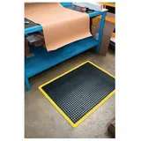COBA Europe Arbeitsplatzbodenbelag Fertigmatte L900xB600xS14mm schwarz/gelb SBR-Gummi