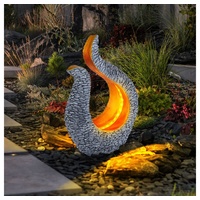 Globo Solarleuchte Gartendeko Solar Skulptur Steinoptik Solarlampe Design gold,