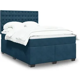 vidaXL Boxspringbett 140 x 200 cm Blau