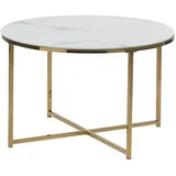 Beliani Couchtisch Marmor Optik Edelstahl Gold glamouröser Stil Quincy