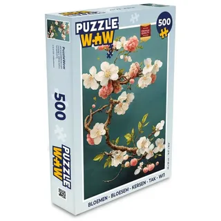 MuchoWow Puzzle Blumen - Blüte - Kirsche - Zweig - Weiß, 500 Puzzleteile, Foto-Puzzle, Bilderrätsel, Puzzlespiele, Spielzeug bunt