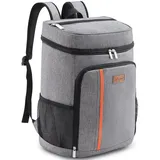 Lifewit 30L Kühlrucksack Auslaufsichere Kühltasche Rucksack wasserdichte Picknickrucksack Isolierte Lunchtasche für Männer Frauen Arbeit Picknicks Strand Camping Reisen Outdoor-Aktivitäten, Grau