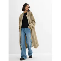 bonprix Blouson-Mantel mit Strickkragen, grün, Gr.50, Lässig-moderner Mantel mit Raffdetail am Ärmel, Strickbündchen und Leistentaschen