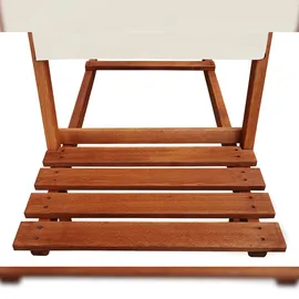 Erst-Holz Wikingerstuhl-Set Lagerfeuerstuhl Anglerstuhl Strandstuhl Partystuhl Stofffarbe weiß V-10-361