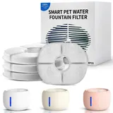 Katzen- und Hunde-Trinkbrunnen - 2,5L Automatischer Trinkbrunnen mit Aktivkohlefilter, Ultra-leisem Pumpenbetrieb, Sauberes und Gesundes Trinkwasser für Katzen (Packung mit 4 Filtern, 2.5L)