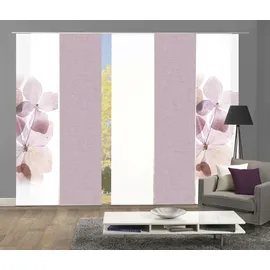 HOME WOHNIDEEN Schiebegardine HOME WOHNIDEEN "BONITA 5er SET" Gr. 1, rosa, B:60cm H:245cm, Polyester, Gardinen, Schiebevorhang Digidruck 5er Set BONITA