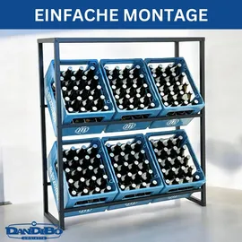 DanDiBo Ambiente DanDiBo Getränkekistenregal 6 Kisten mit Ablage Metall 100x108x32 cm Küchen, Küchenmöbel, Küchenregale
