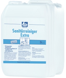 Dr. Becher Extra Sanitärreiniger, Reinigungsmittel für den gesamten Sanitärbereich, 5 Liter - Kanister