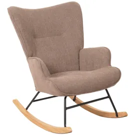 Mendler Schaukelstuhl HWC-N14 Stoff/Textil 320 g/m2 80 x 100 x 80 cm Braun