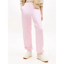 Tommy Hilfiger Sweathose TOMMY JEANS "TJW BADGE SWEATPANT", Damen, Gr. XL (42), N-Gr, pearly pink, Web, Obermaterial: 100% Baumwolle, relaxed fit lang, Hosen Sweathose, Relaxed Fit mit Elastikbund am Bein