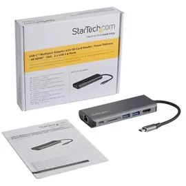 Startech StarTech.com (USB-C, 2 Ports), Dockingstation - USB Hub, Schwarz, Grau