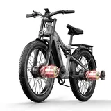 Shengmilo S600 Dual Motor Aluminium Rahmen E-Bike, Drehmoment 80N.M×2,26Zoll,3.0 Fat Tire Elektrofahrrad, 840WH Akku mit abnehmbarem Li-Ion Akku und 7 Gangschaltung e Bike Herren and ebike Damen