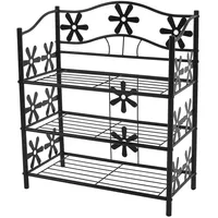 MCW Schuhregal, Schwarz, Metall, 60x70x30 cm, Garderobe, Schuhaufbewahrung, Schuhregale