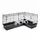 Savic Eck-Nagerheim Cubix Corner schwarz, ca. B198/H63,5/T50 cm