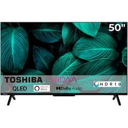 TOSHIBA QLED-Fernseher, E (A-G), schwarz, 50, Fernseher