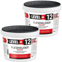 Level + Fliesenkleber Fertig Dispersionkleber Flexmörtel L+12 - 5+5KG