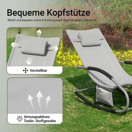 SoBuy Swingliege in Hellgrau - 150 x 63 x 87 cm